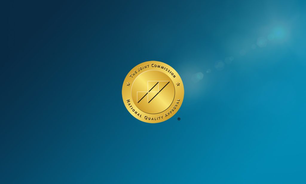 The Joint Commission logo on blue background